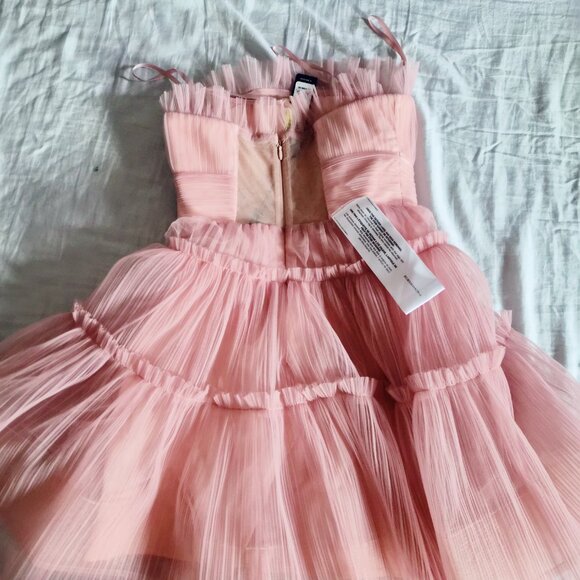 BCBGMAXAZRIA Tulle Corseted Mini Dress - Picture 4 of 5